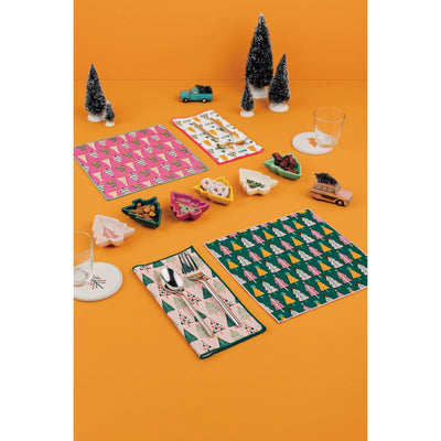 Cocktail Christmas Napkins, Set of 4