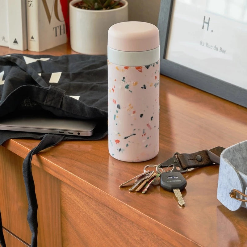 Insulated Ceramic Stainless Steel Bottle in Blush
