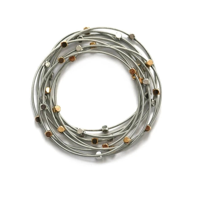 Unbound Silver & Gold Beaded Charm Bracelet