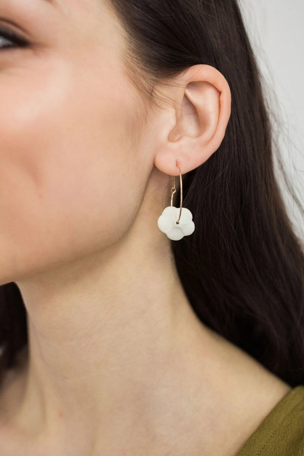 Flower Hoops in White