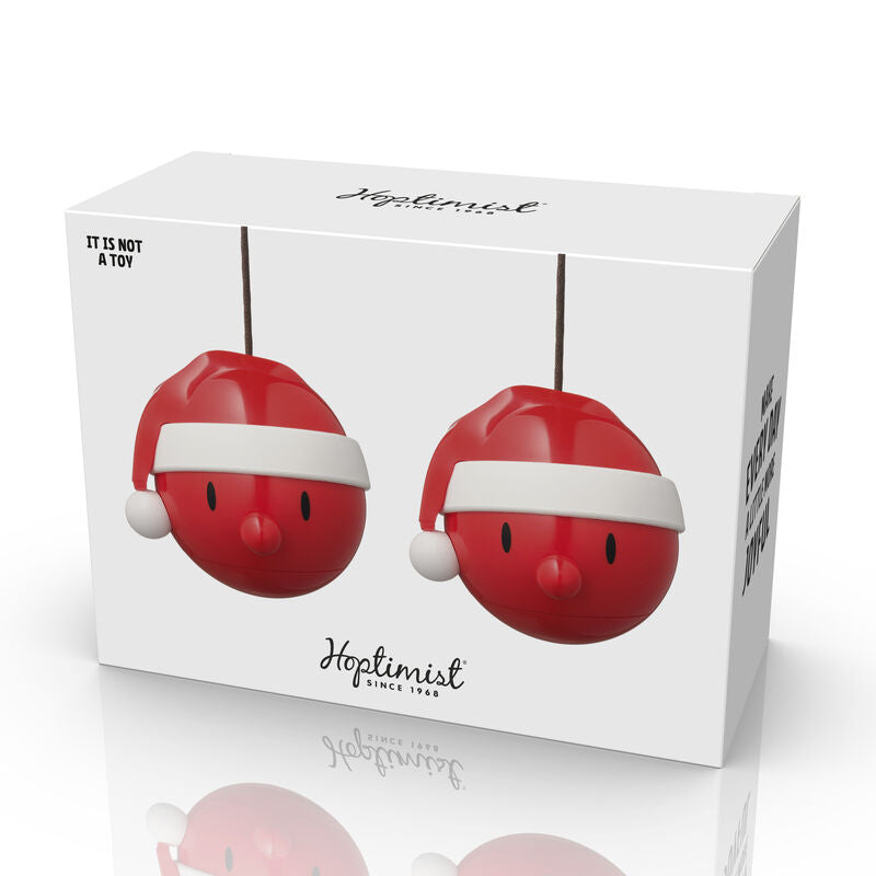 Hoptimist Holiday Santa Ornaments in Red