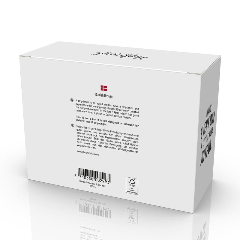 Hoptimist Holiday Santa Ornaments in Red