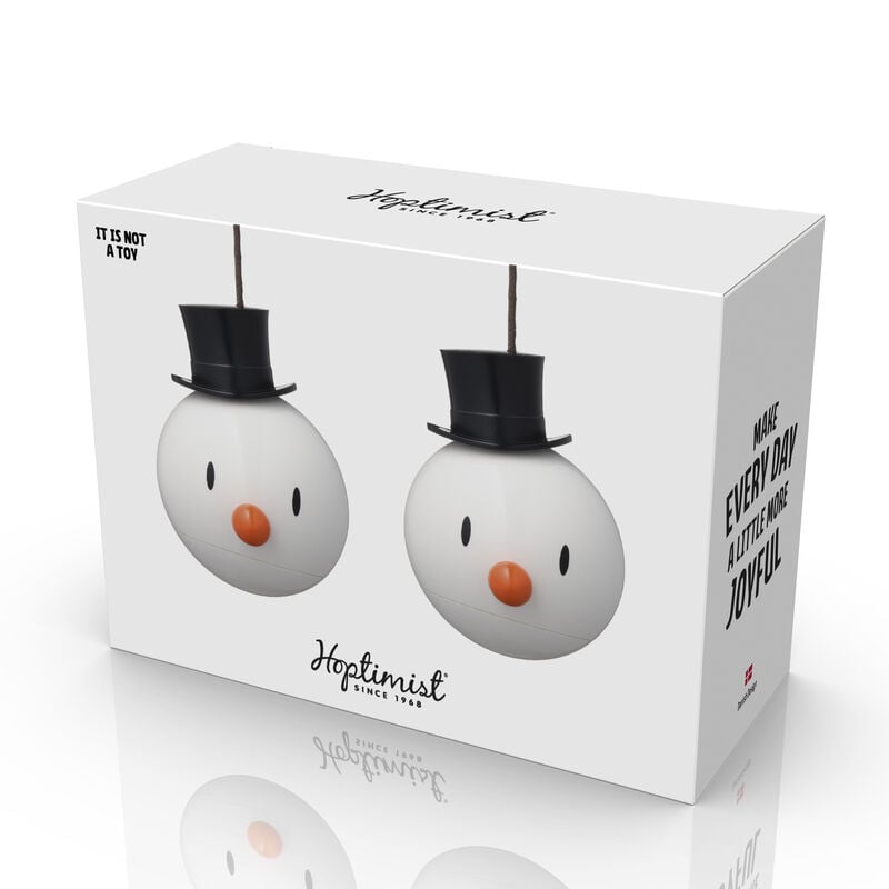 Hoptimist Holiday Snowman Ornaments in White