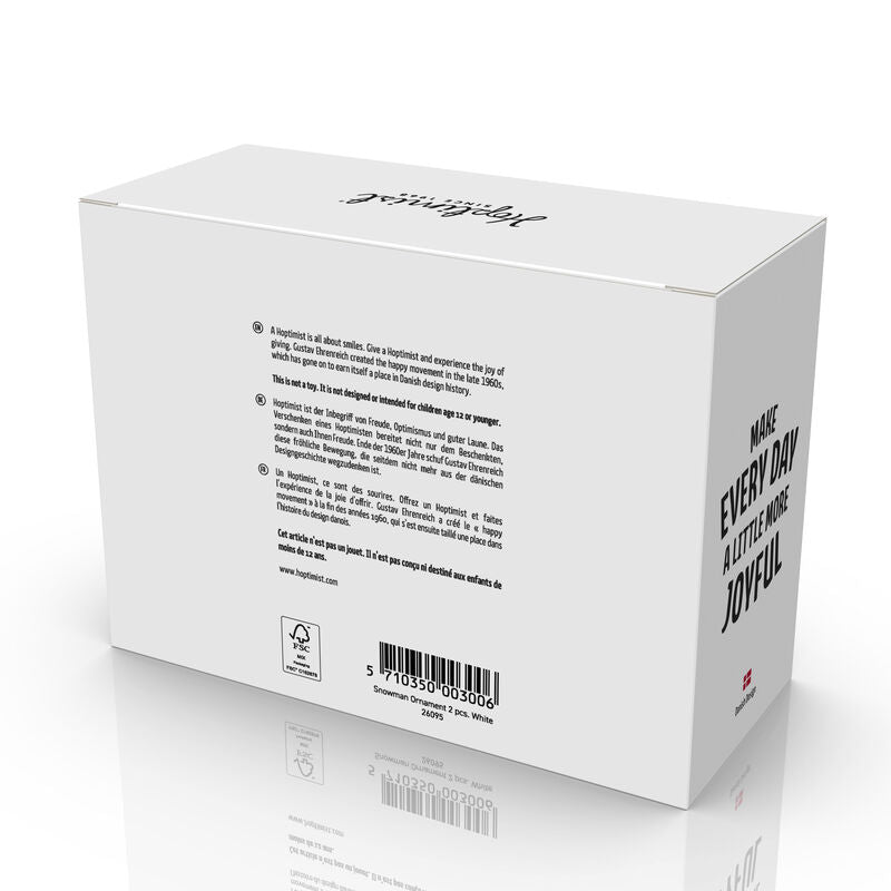 Hoptimist Holiday Snowman Ornaments in White