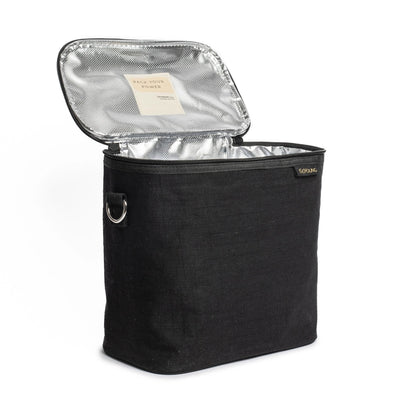 SoYoung, Black Linen Lunch Poche