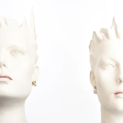 Codex Earrings, Satin Silver