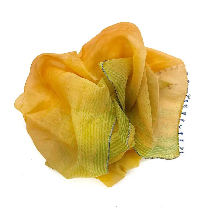 Cotton Silk Scarf in Yellows
