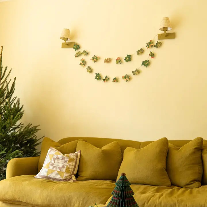 Holly and Ivy Sewn Garland