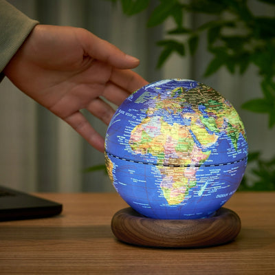 Gingko, Mini Atlas Globe Light in Dark Blue