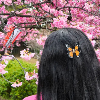 Hand-Painted Mini Monarch Butterfly Claw Clip