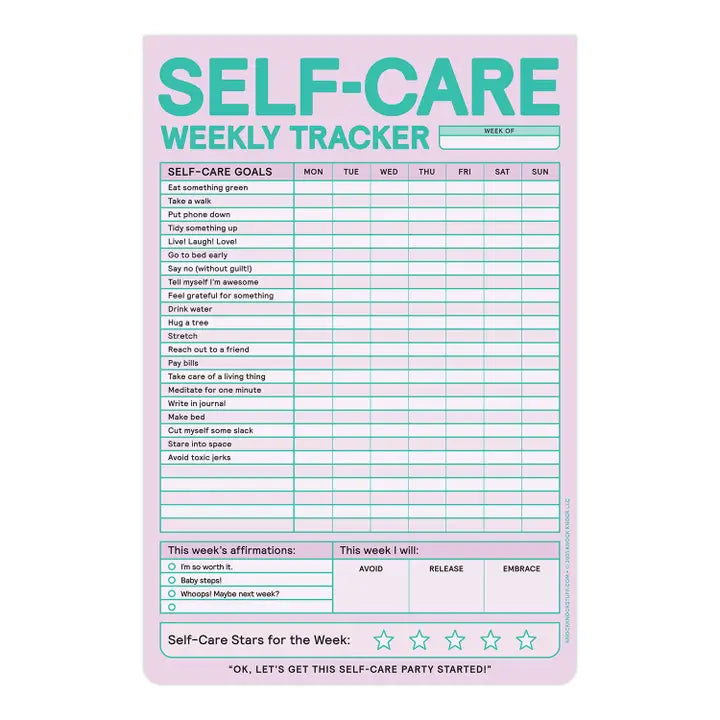 Self-Care Weekly Tracker Pad