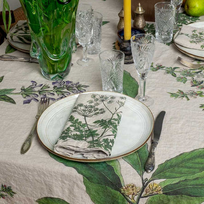 Linen Napkin Set with Fine Herbs