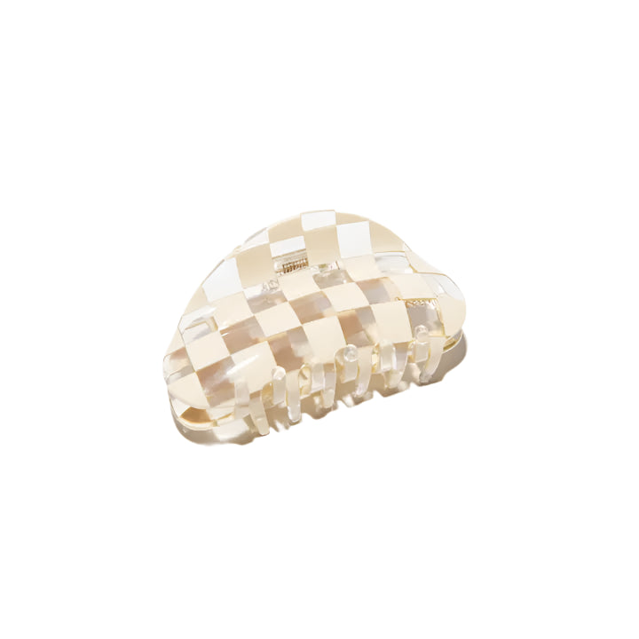 Checker Claw Clip in Clear