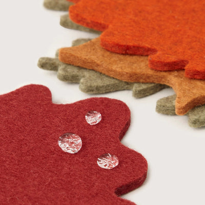 Bierfilzl: Merino Wool Felt Coasters in Autumn Leaf