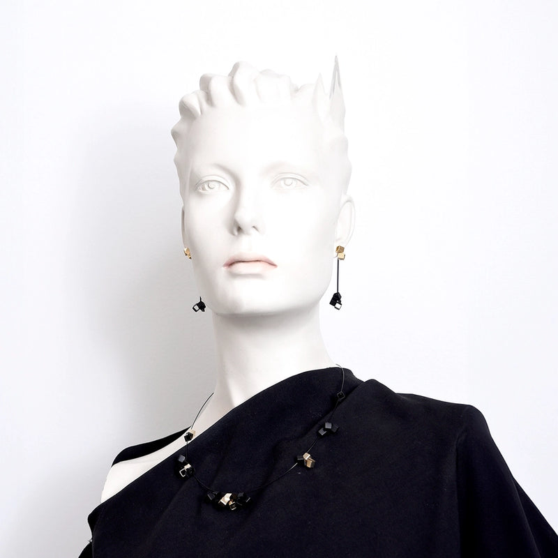 Pixel Ear Jacket in Gold Black