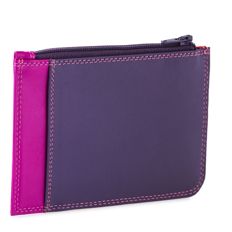 Slim Credit Card Holder with Coin Purse in Sangria