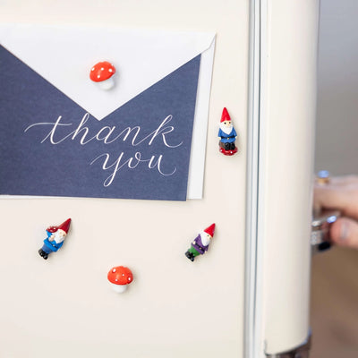 Colorful Gnome and Mushroom Magnets