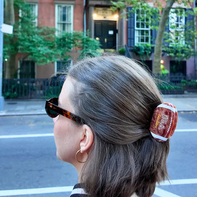 Hand-Painted Vintage Football Claw Clip