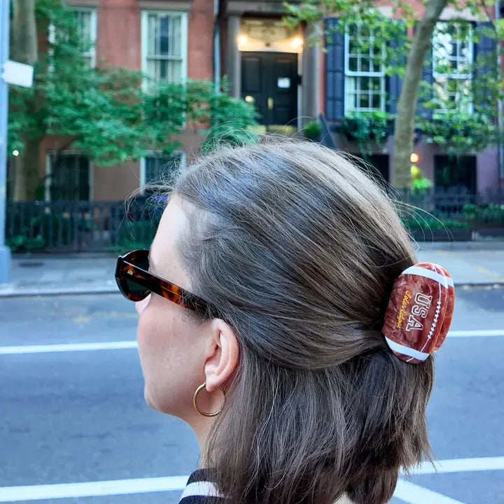 Hand-Painted Vintage Football Claw Clip