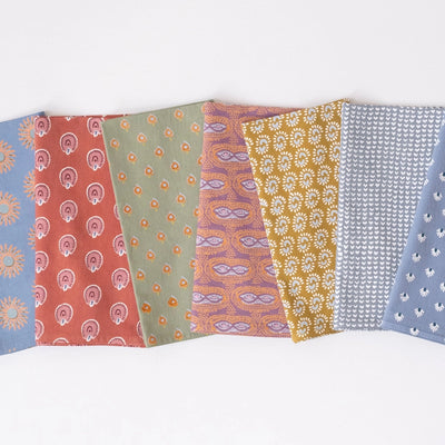Sunburst Dark Honey Block Printed Napkins