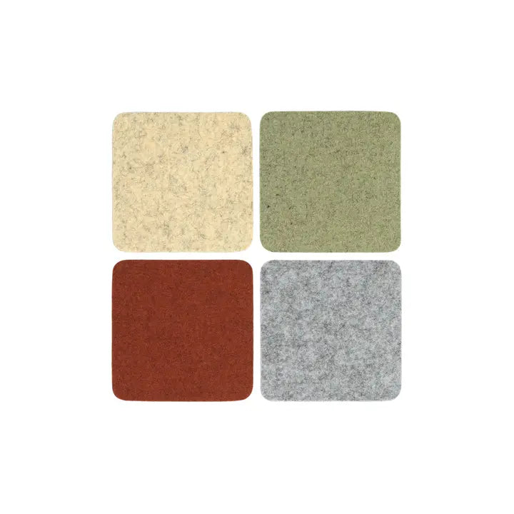 Bierfilzl: Merino Wool Felt Square Coasters in Ikebana