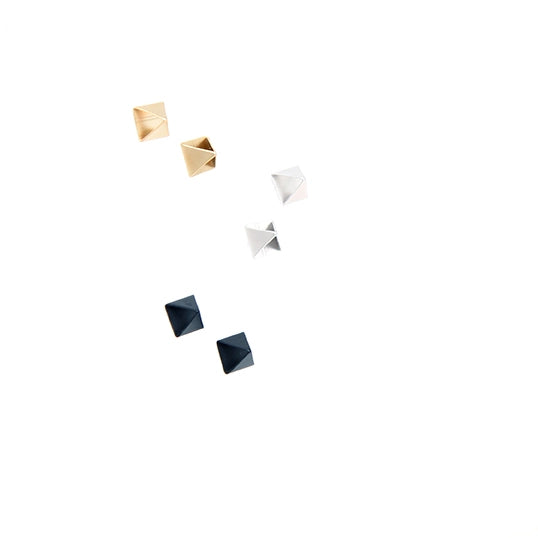 Pyr Ear Studs in Matte Black