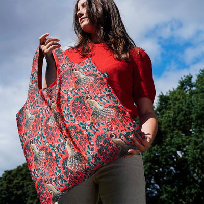 Decorative Art Peacock Power Recycled Bag