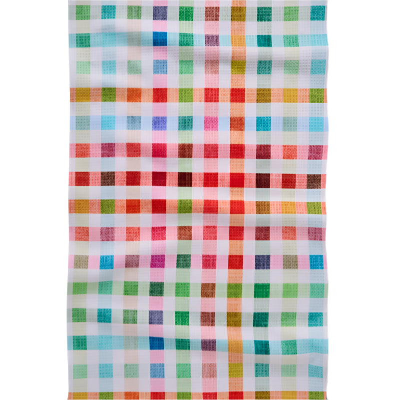 Woven Spring Plaid Tea Towel
