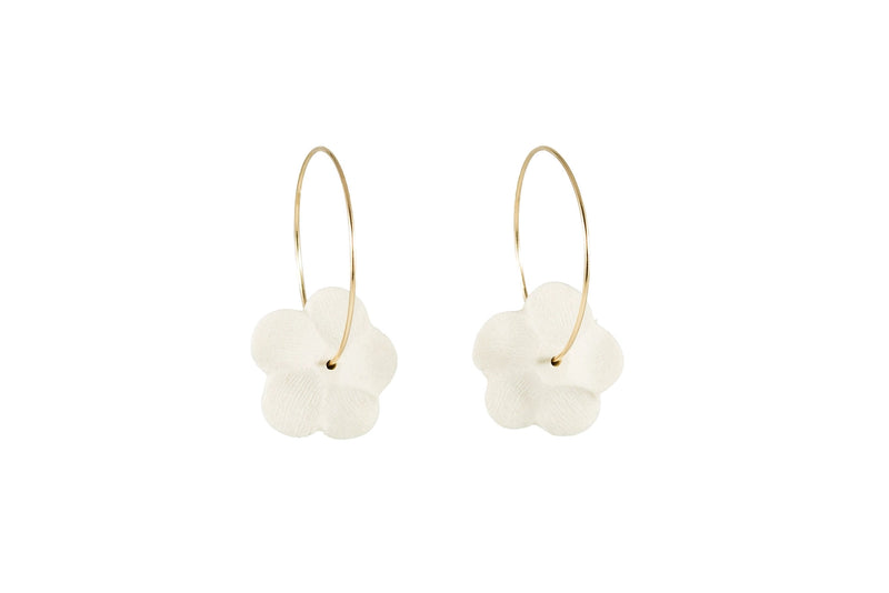 Flower Hoops in White