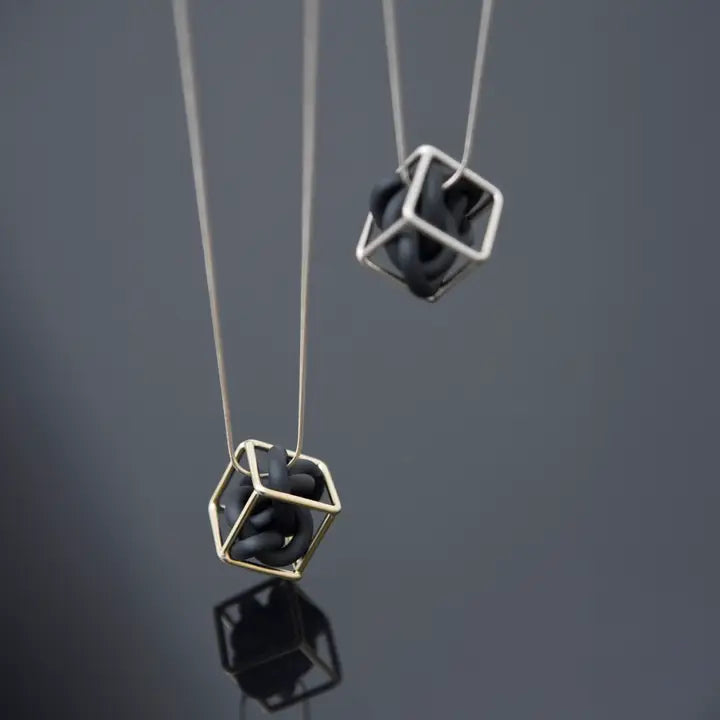 Veer Necklace, Gold Black