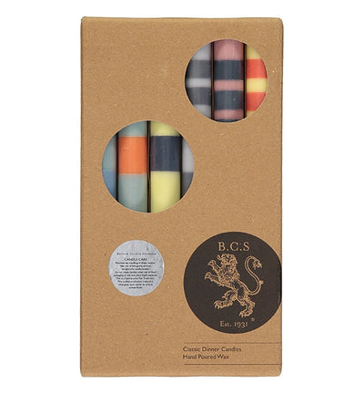 Striped Mixed Pack of Eco Dinner Candles