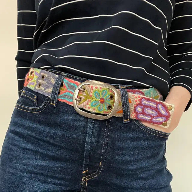 Folklorica Embroidered Wool Belt