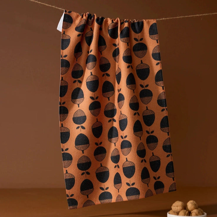 Acorn Noir Tea Towel