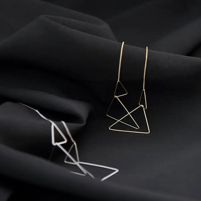 Dual Triangle Ear Drapes, Satin Gold