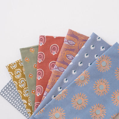 Sunburst Dark Honey Block Printed Napkins