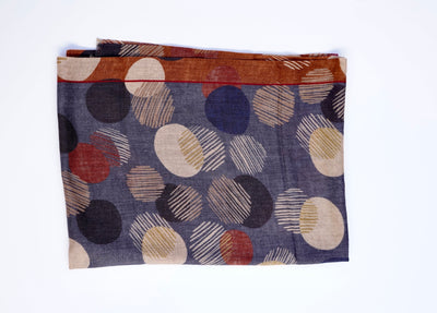 Milan Polka Wool Scarf/Wrap Blue