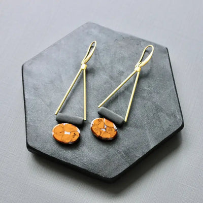 Vintage Orange Glass Earrings