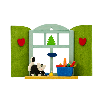 Graupner Christmas window Ornament with Cat