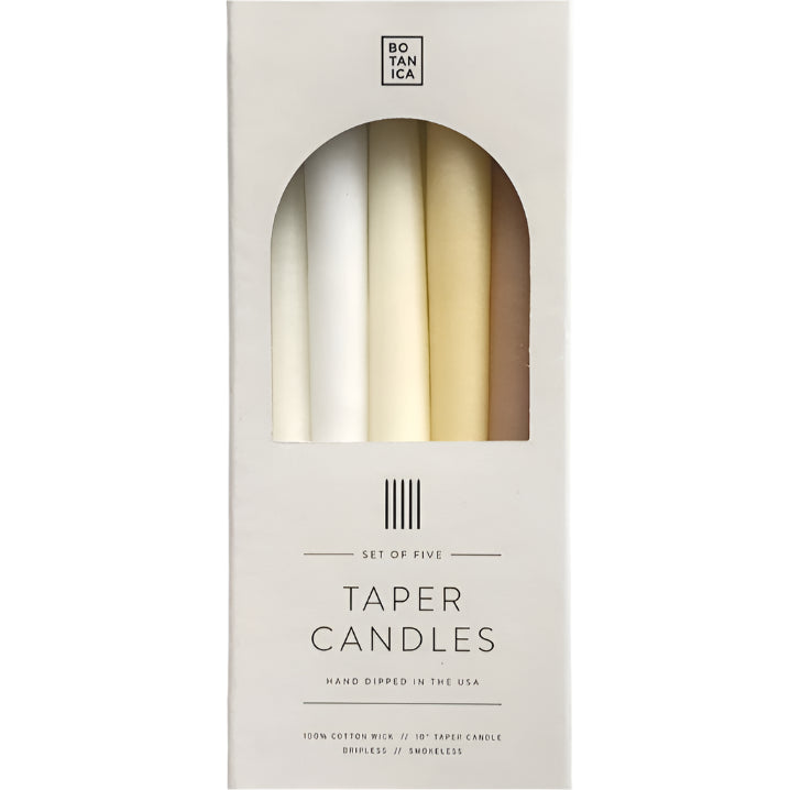 Neutral Taper Candles | Set of 5