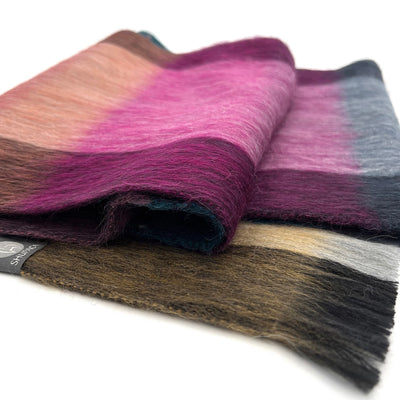 Alpaca Plaid Scarf in Rainbow