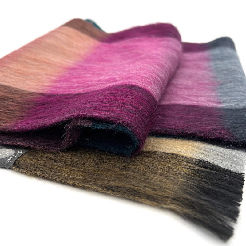 Alpaca Plaid Scarf in Rainbow