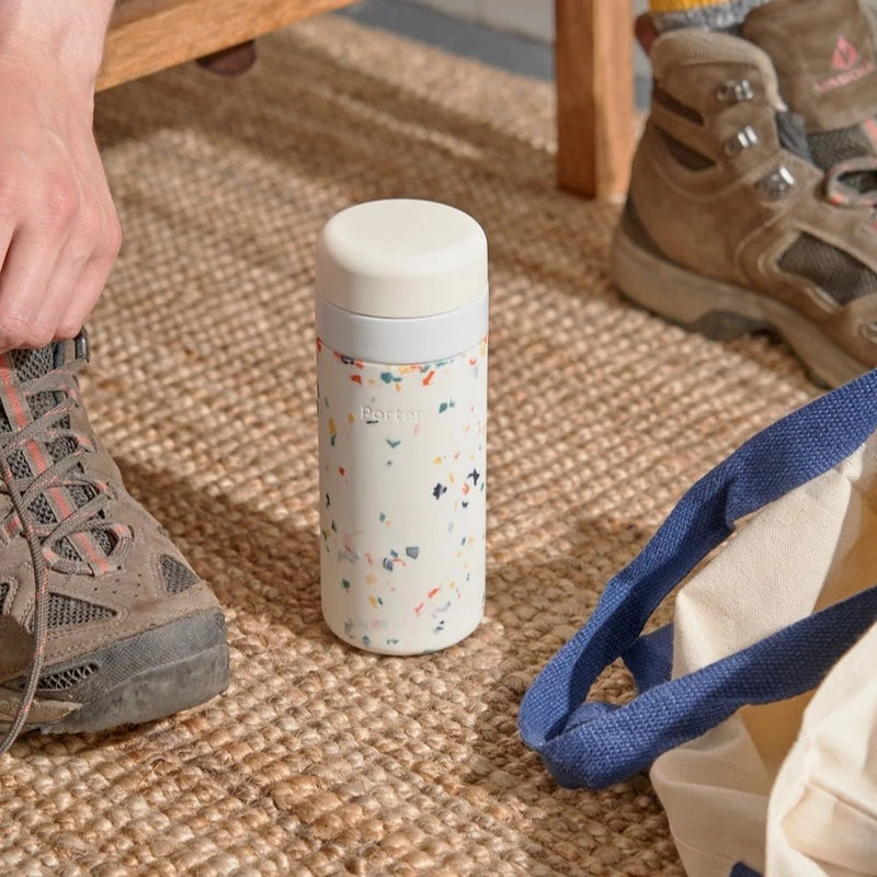 Insulated Ceramic Stainless Steel Bottle in Cream