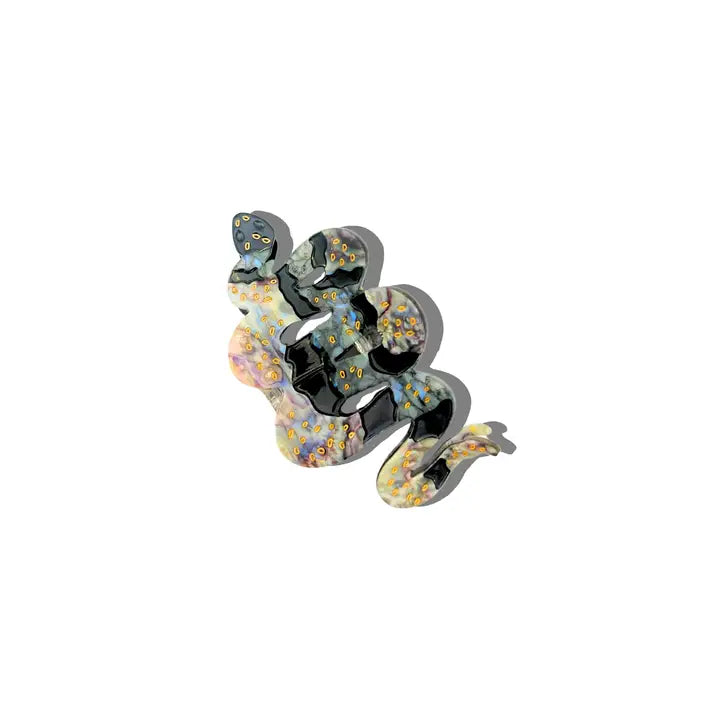 Hand-Painted Snake Hair Claw Clip