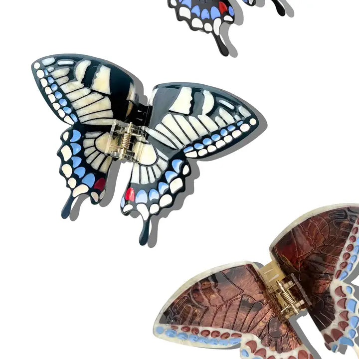 Hand-Painted Swallowtail Butterfly Claw Clip