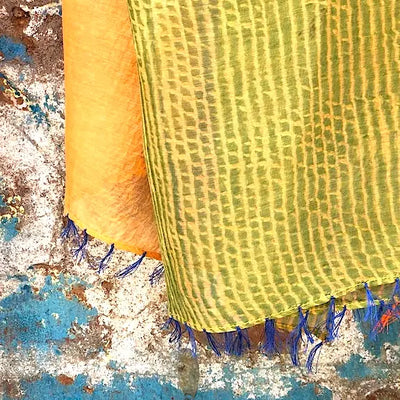 Cotton Silk Scarf in Yellows