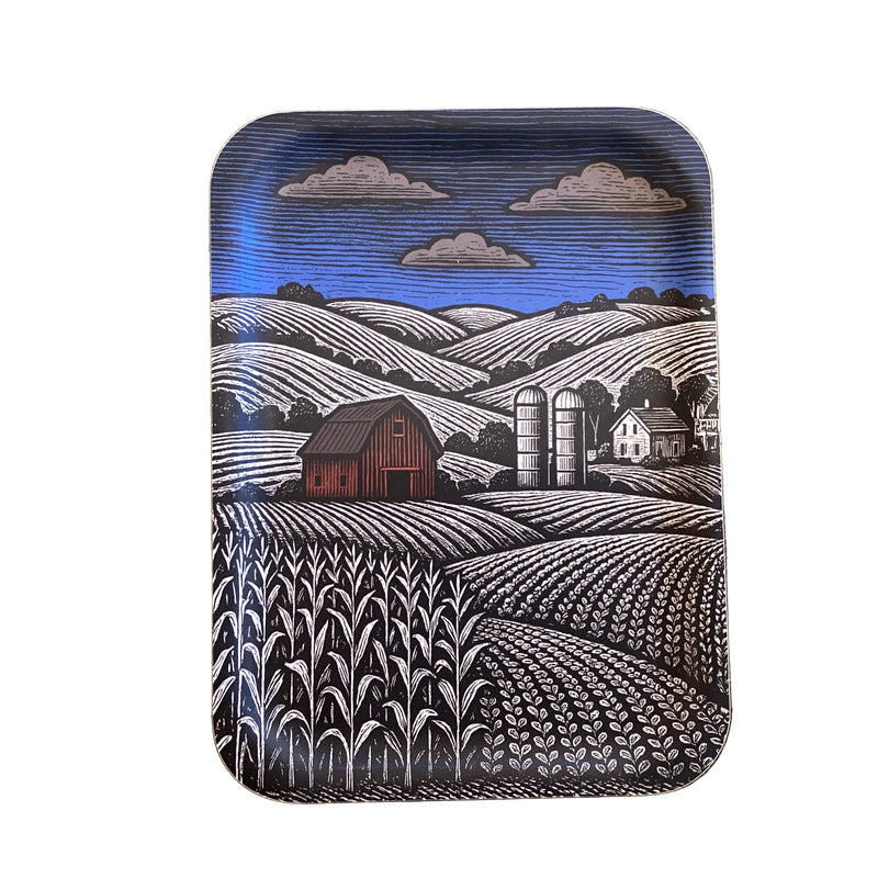 AKAR Designed: Barns in Red Medium Tray