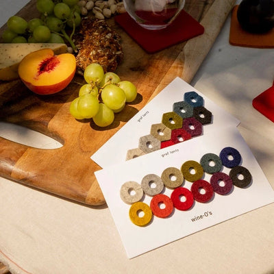 Wine-O's: Round Merino Wool Felt Glass Markers in Autumn
