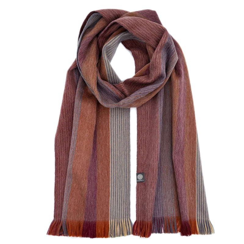 Alpaca Plaid Scarf in Cayenne