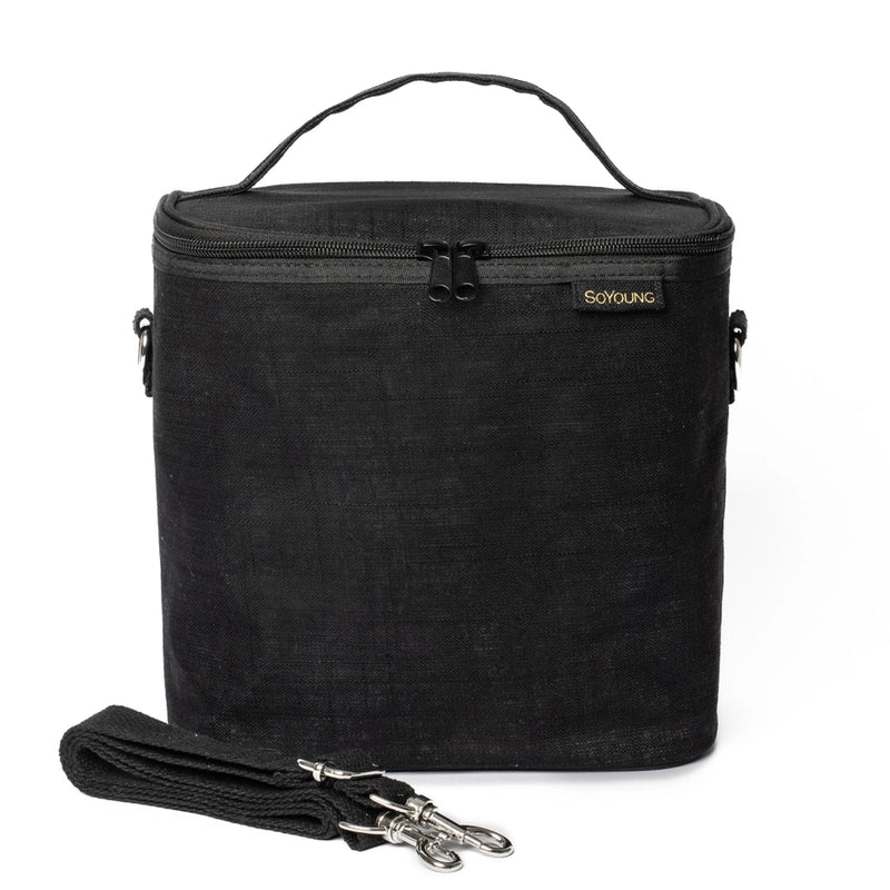 SoYoung, Black Linen Lunch Poche