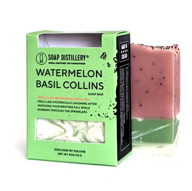 Watermelon Basil Collins Soap Bar by Soap Distillery